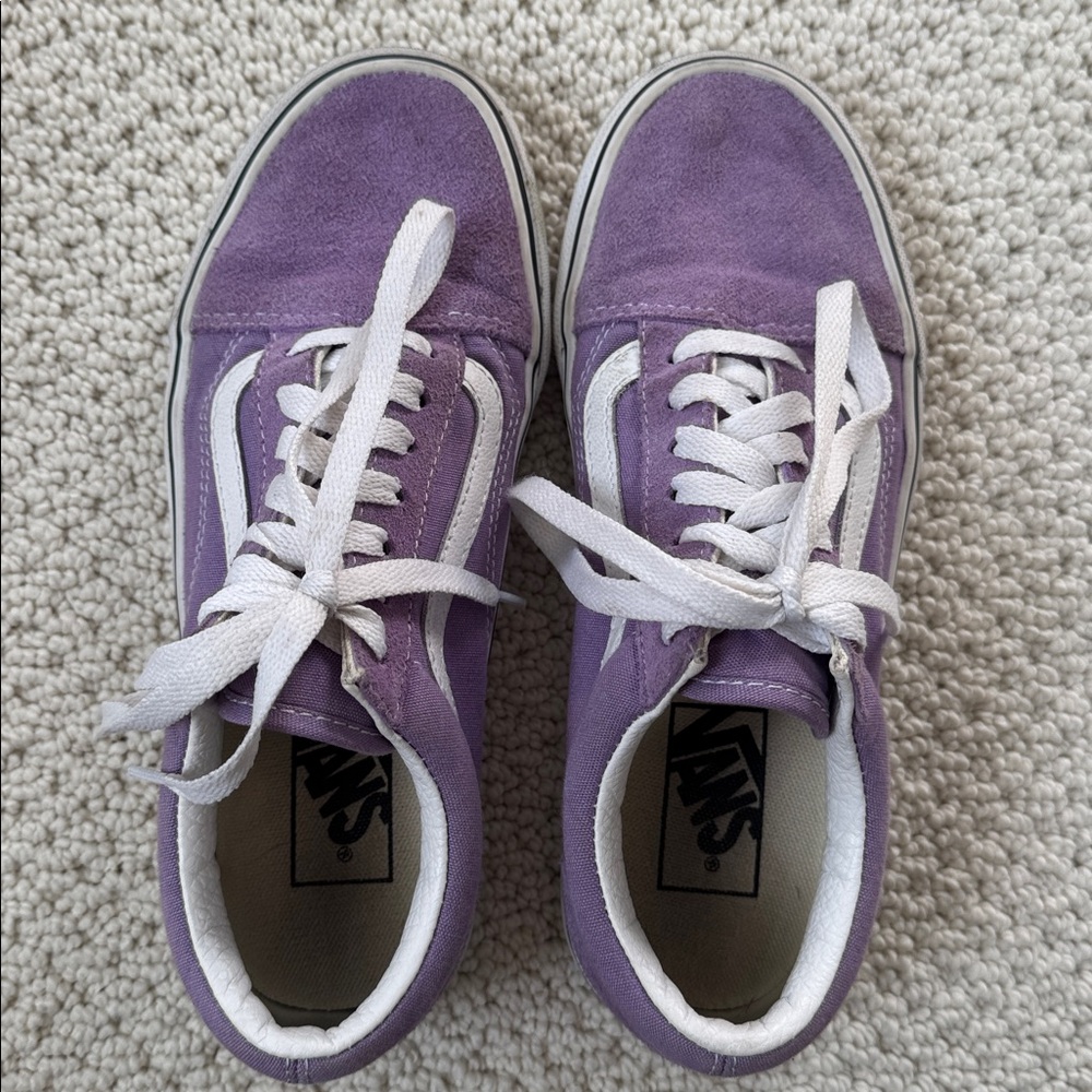 Vans Lavender Canvas Sneakers with White Trim